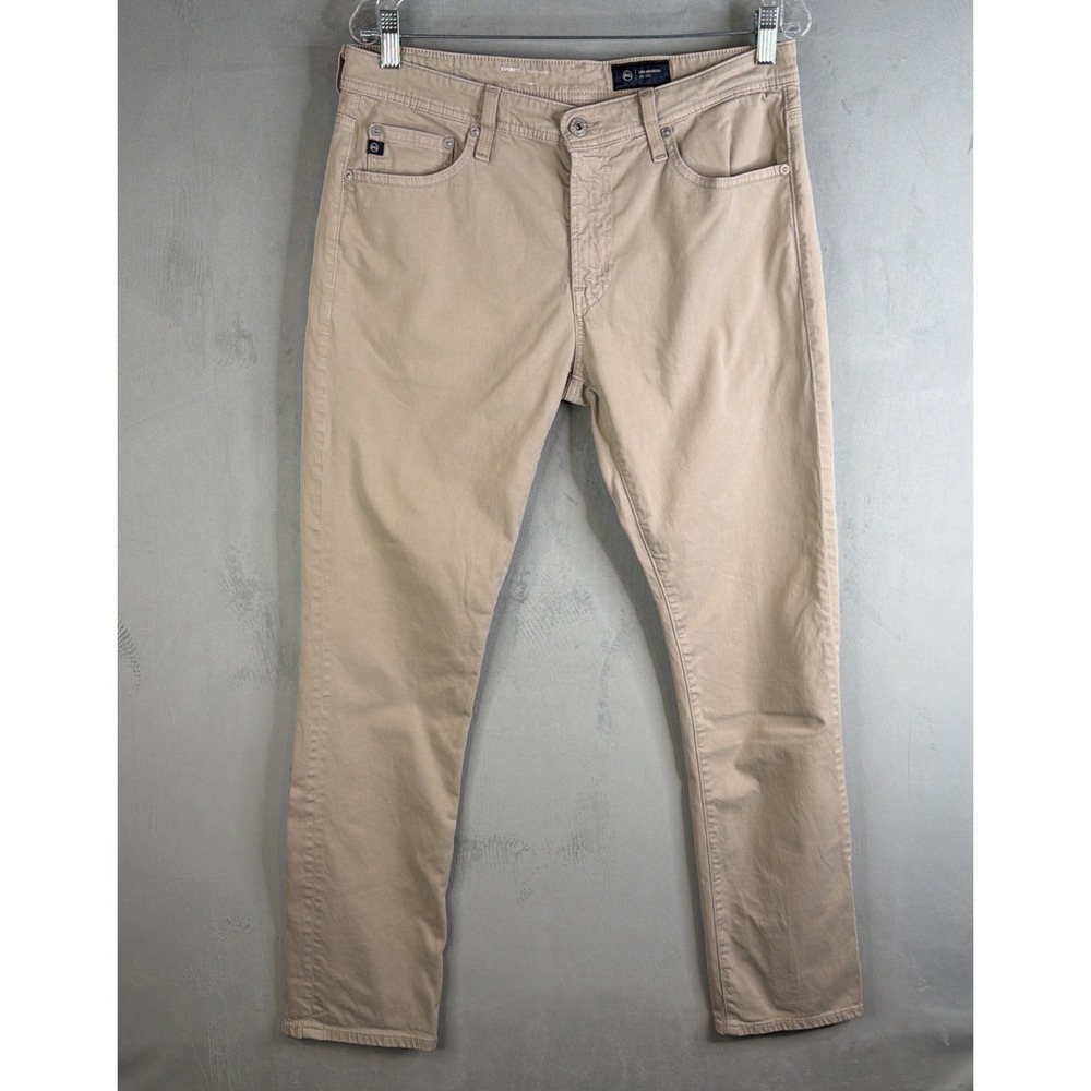 AG Adriano Goldschmied Everett Slim Straight Jeans Men Beige 5 Pocket
